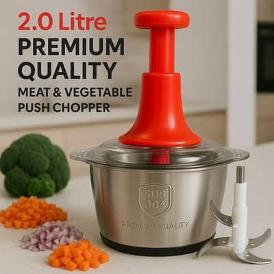 Stainless Steel Push Chooper, Hand Pat Chopper Food Processor, Hand Push Chopper Machine, Press Start, Home Appliances - Small Kitchen /Handheld multi Color / Mincer / Mixer / BlenderFruits - Onion / Garlic Chopper - Payaz Cutter