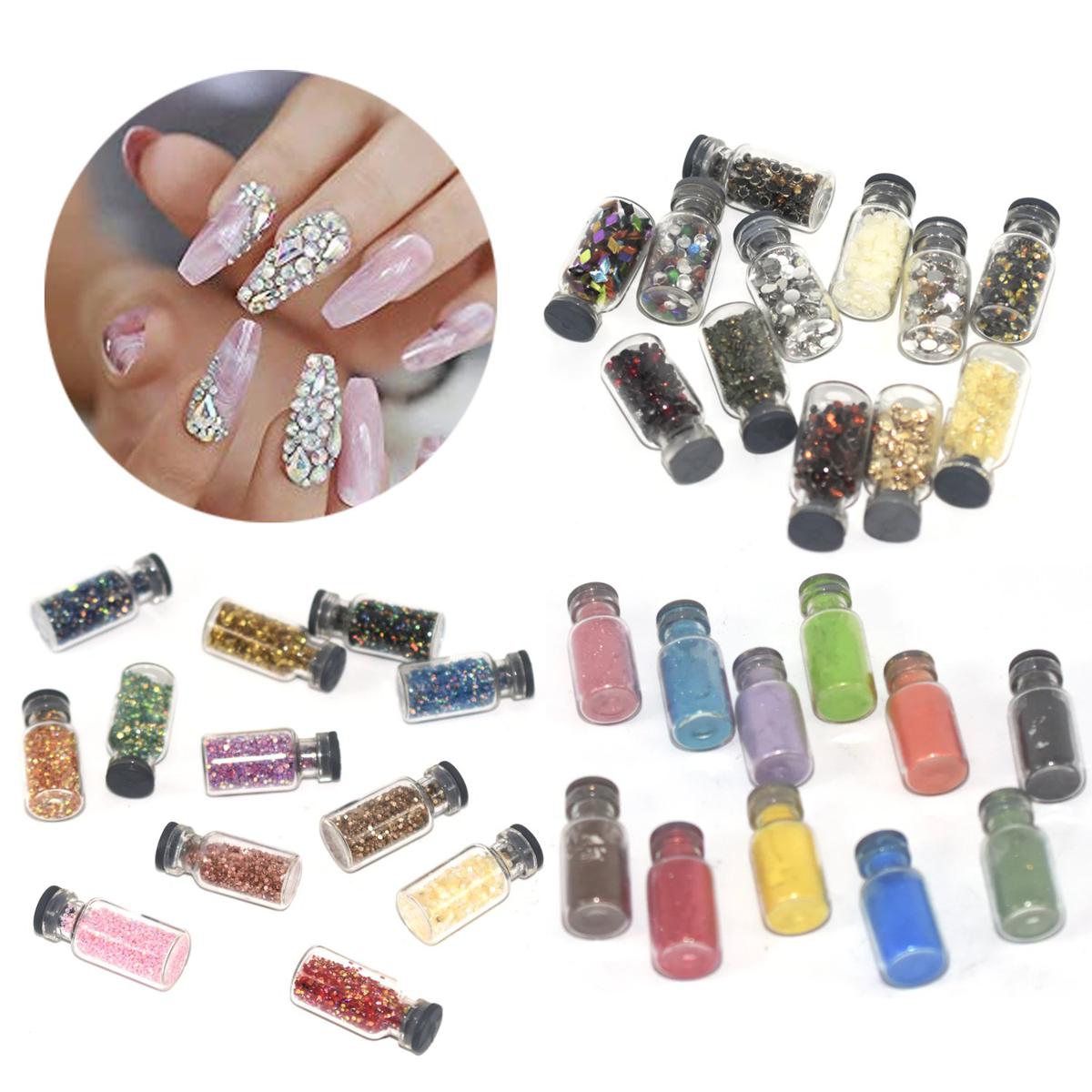 Full Beauty 36  Grids Sets Nail Glitter Sequin Mixed Mirror Meramid  Round DIY  Nail Art Decorations