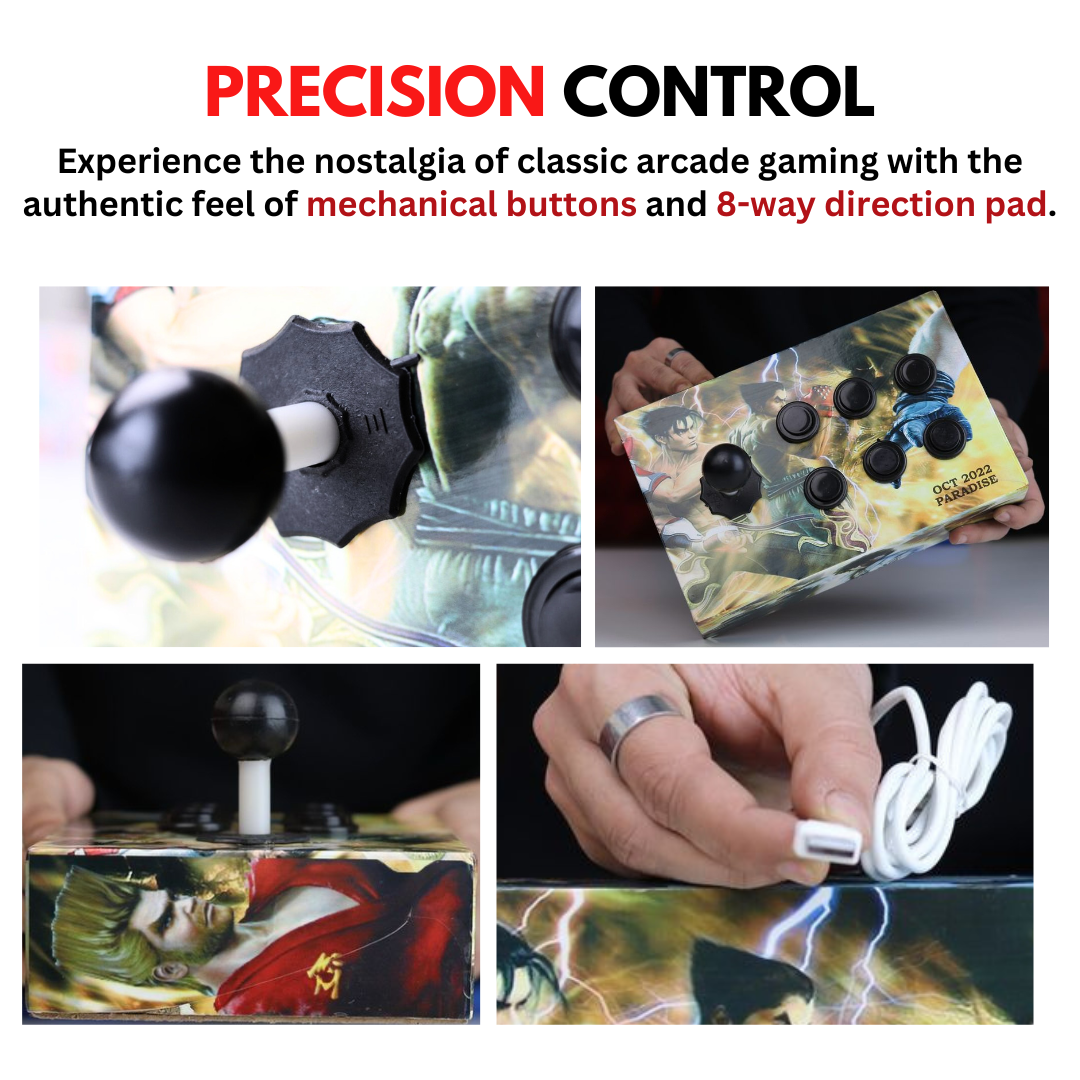 Arcade joy Stick for Windows, NEOGEO MAME32 KOF Mortal kombat Fighting Games 6 / 4 button Fight Stick Box For PC Laptop Computer