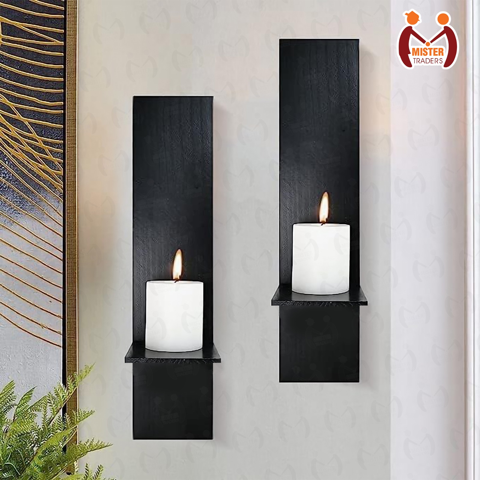 Mister Traders Brand Wall Sconces , Wall Decorative Shelves, Home Decoration items, Wall Hangings, Candle Holders, Wooden Wall Decorations, Wooden Wall Scones, Wall Scones Candle, Home Decor I Shelves I Wall Shelves