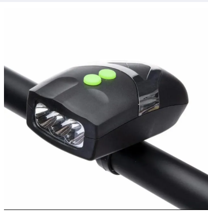 3 LED Bicycle Front Head Light Cycle Light Bicycle Light With Horn Cycle Light With Horn Bike Accessories Easy To Install For Cycling Safety Flashlight Bell Horn Hooter Siren Alarm Lights & Reflectors