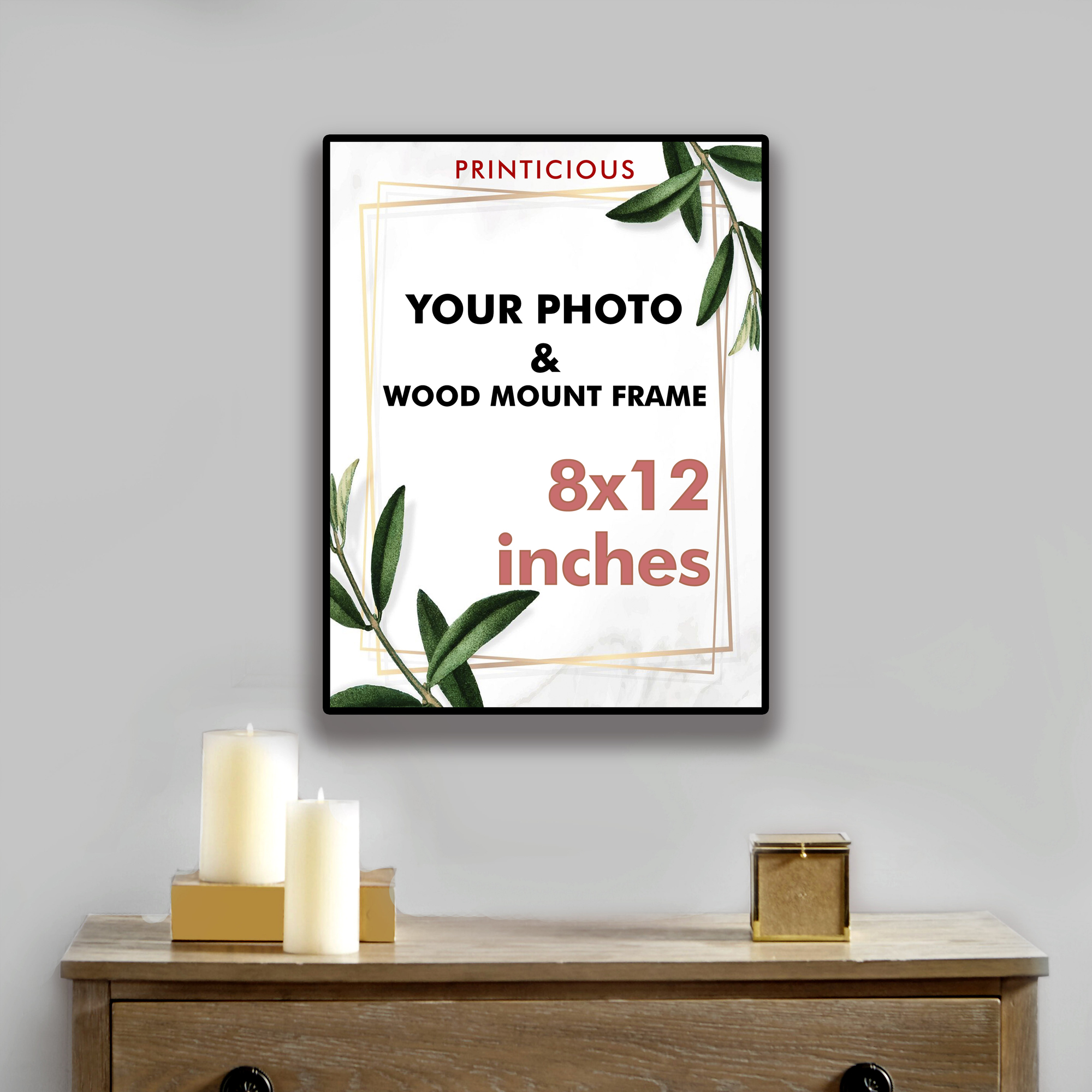 Customized Quotes Wood Mount Frame for Wall Decoration Wall Art Hanging