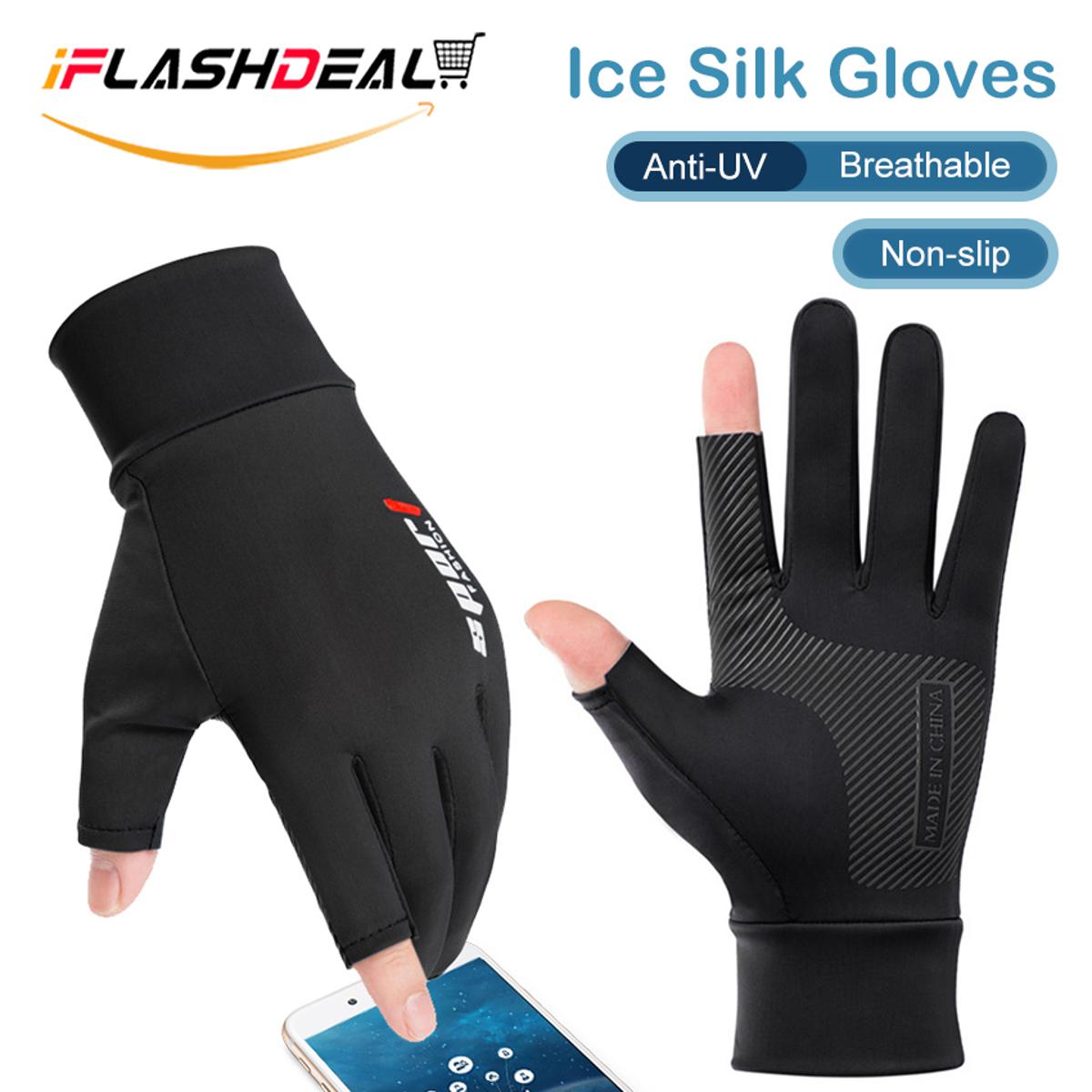 Summer Gloves Men Ice Silk Sun Proction Driving Glove Fishing