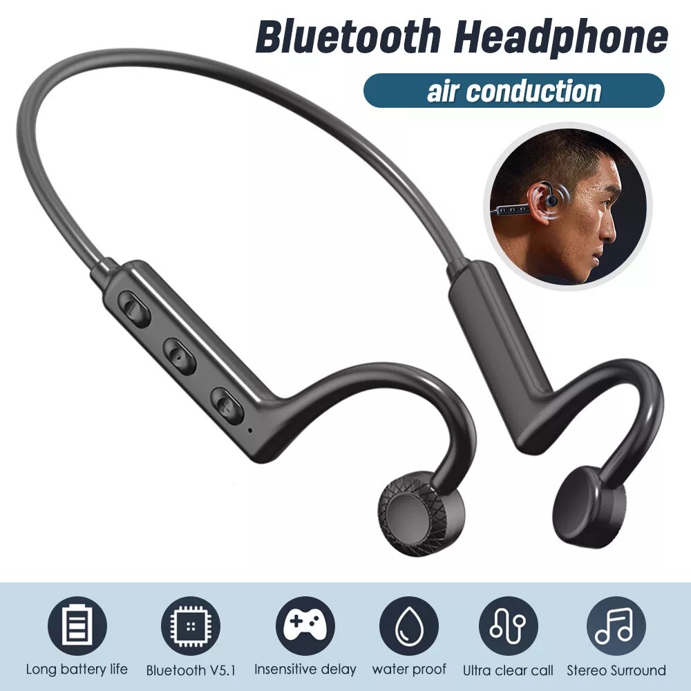 KS19 Bone Conductive Bluetooth Headset Wireless Neckband Earphone Waterproof Sports Headphone