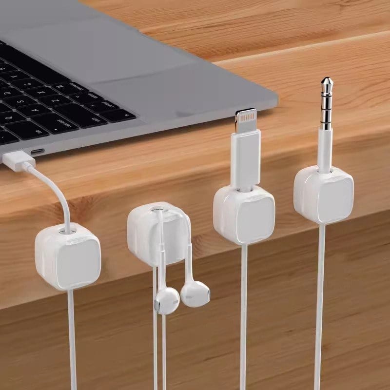 Magnetic Cable Clips, Cable Holders, Desktop Cable Management, No-Drill Self-Adhesive Clips, Adjustable And Non-Slip Wire Organizers, Hidden Phone Charging Cable Stands, Suitable for Home Office Desks.