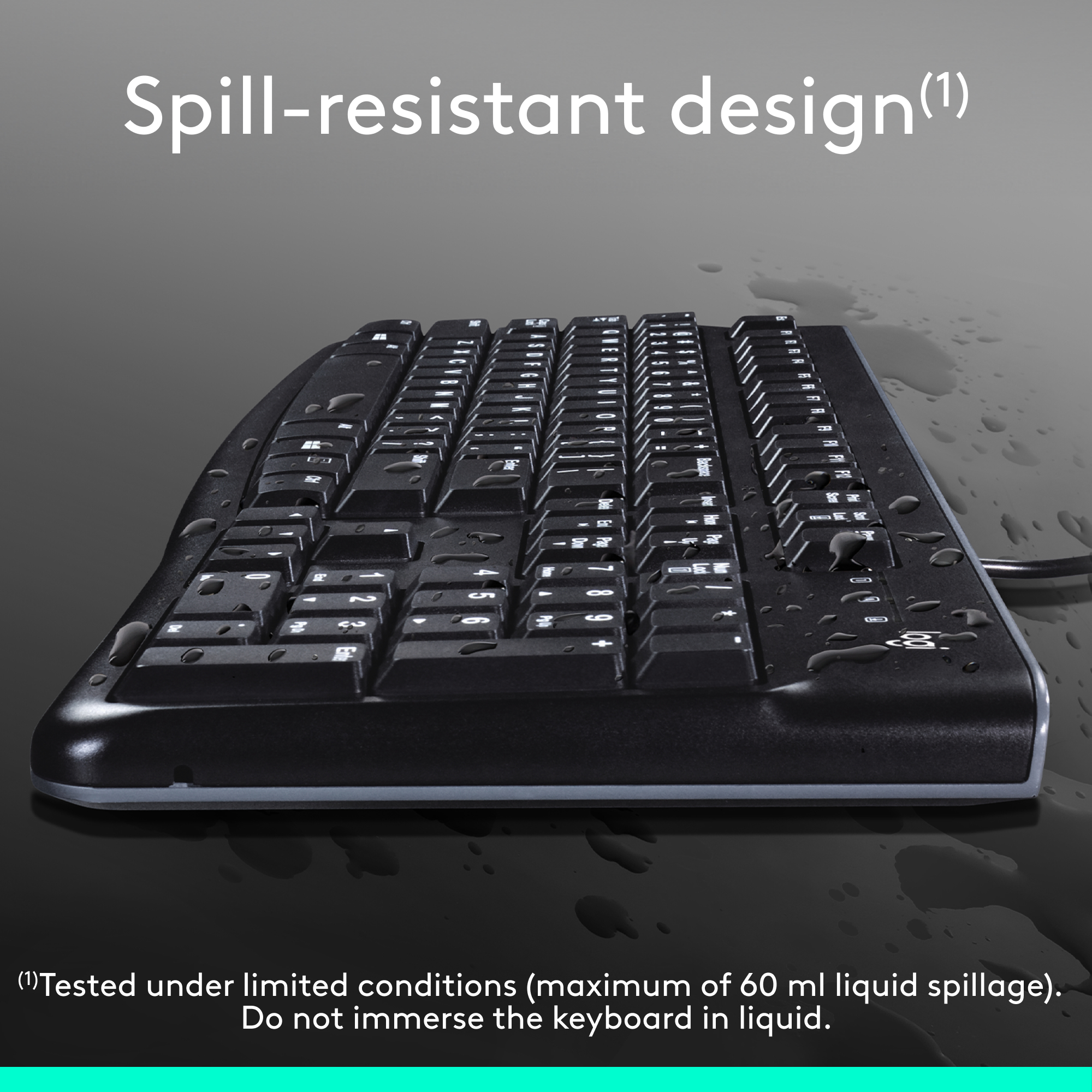 Logitech K120 Wired Keyboard for Windows, USB Plug-and-Play, Full-Size, Spill-Resistant Compatible with PC, Laptop