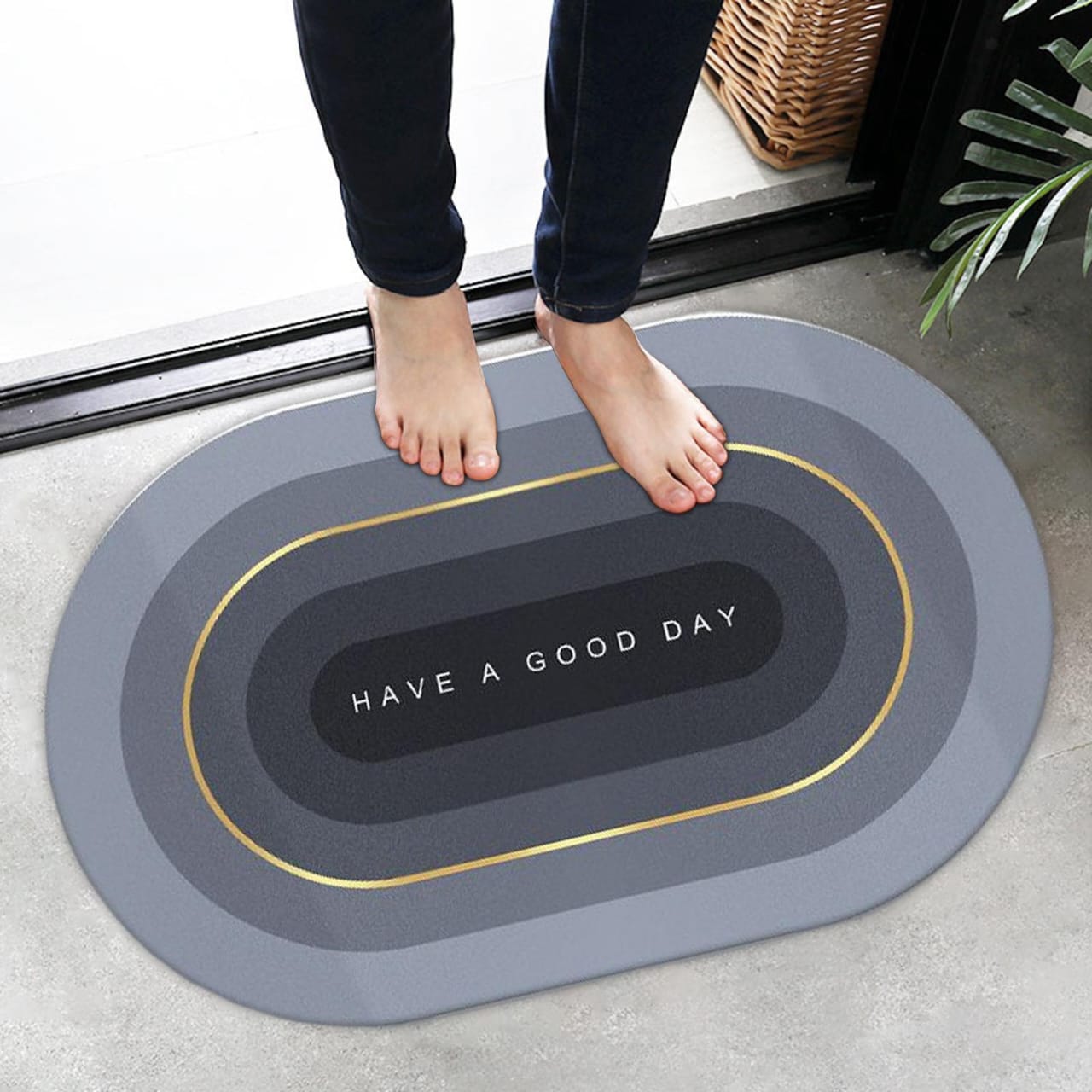 Modern Simple Shower Bathroom Bedroom Bathtub Side Anti-Slip Absorbent Carpet Rug Kitchen Entrance Soft Door Bath Mat Home Decor Oval,Rectangle,Foot Design Anti Slip