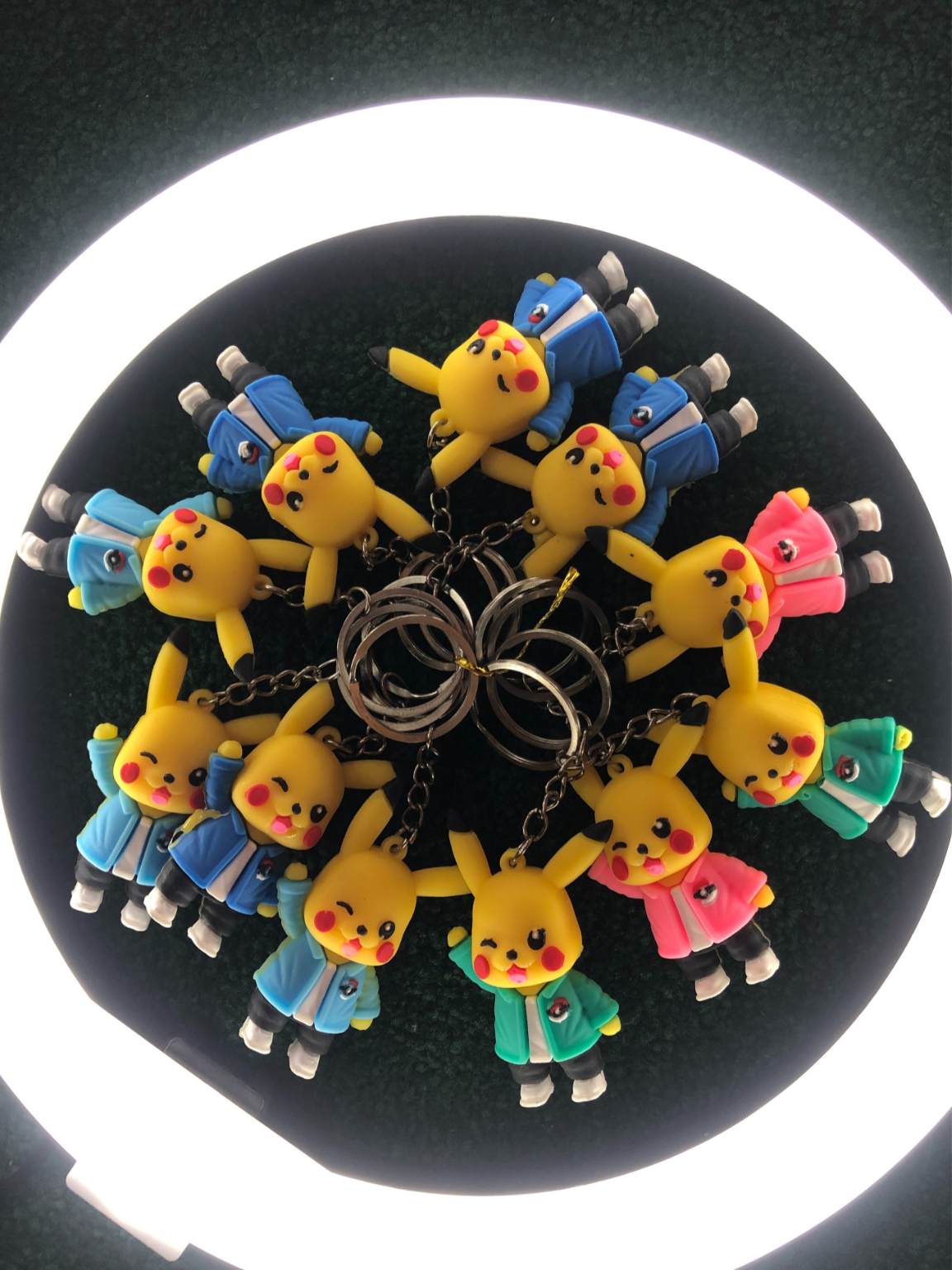 1 PC Pokemon Pikachu Anime Keychain Action Figure Toy  Doll Keyring Car Bag Pendant Kid Gift Unisex
