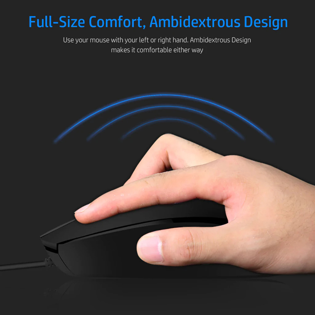 HP M10 Portable Ergonomic Design Computer Mouse Wired Usb Business Office Mouse HP Original HPs M10 BLACK COLOR Optical Laptop Mouse Portable Desktop Notebook Computer Office USB Wired Gaming Black New Mouse