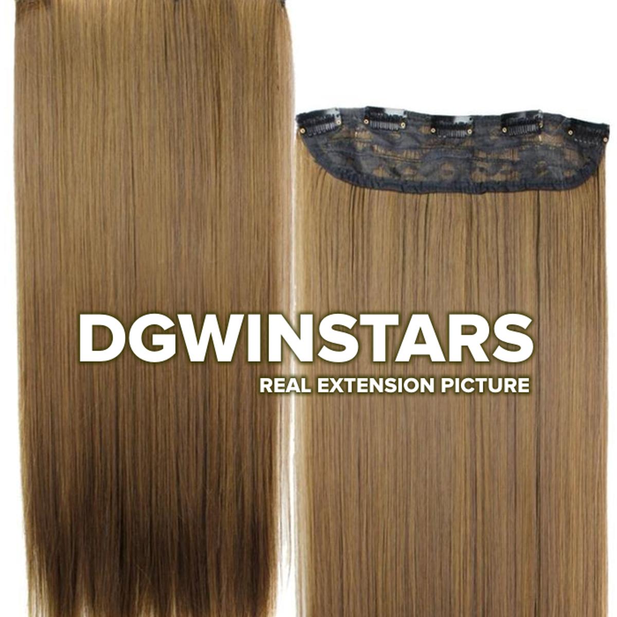 Clip-in Dip Dye Ombre Hair Extensions Black to Light brown - 30 INCH