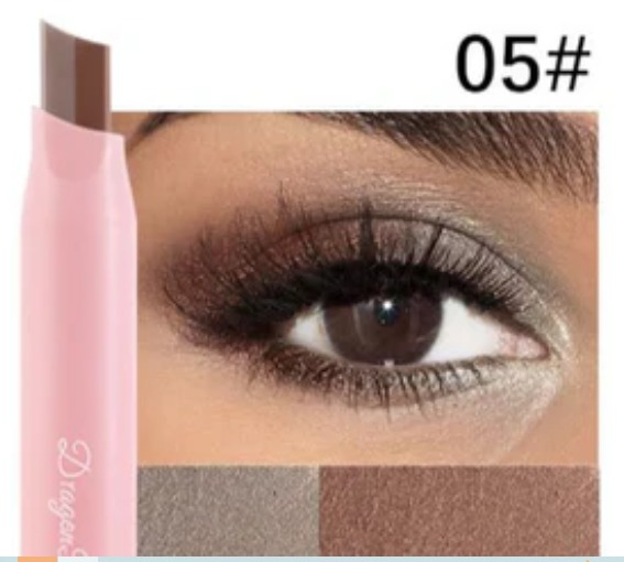 Eyeshadow Stick 2 In 1 Double Color Gradient Velvet Shadow Stick Eye Makeup Waterproof Lasting Shimmer Metallic Eyeshadow Makeup