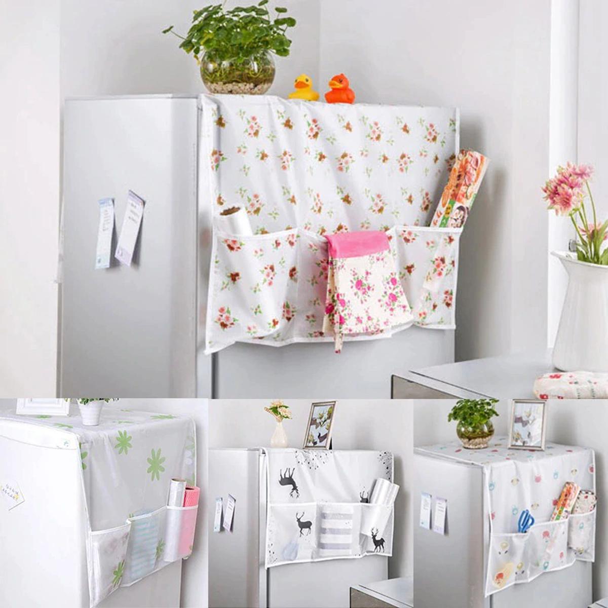 1 pc Waterproof Refrigerator Storage Bag Dust Cover Freezer Top Hanging Bag Kitchen Household Organizer