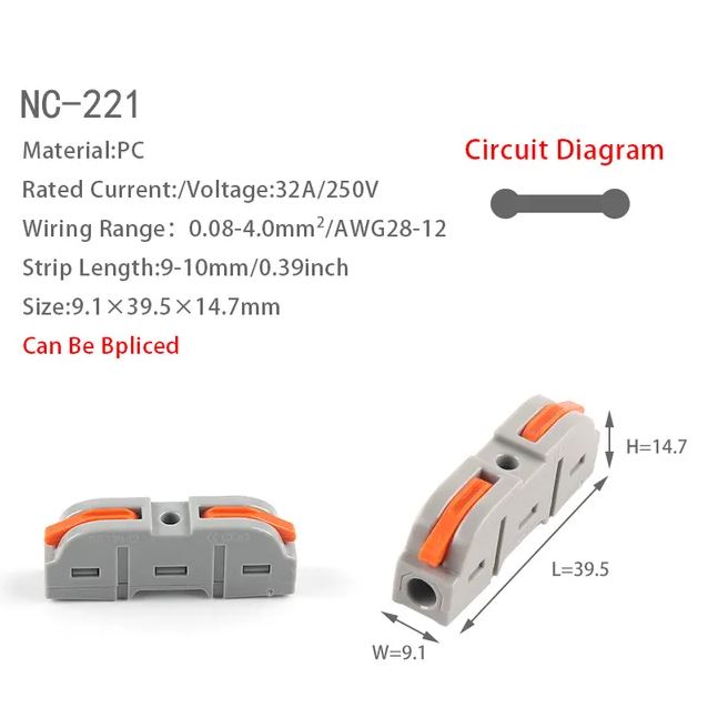 1 in multiple out Quick Wiring Connector Universal Splitter wiring cable Push-in Can Combined