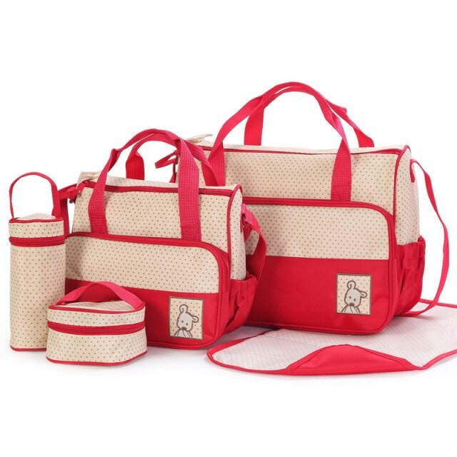 5PCS Set High Quality Tote Baby Shoulder Diaper Bags Durable Nappy Bag Mummy Mother Baby Bag/ baby bags for mom