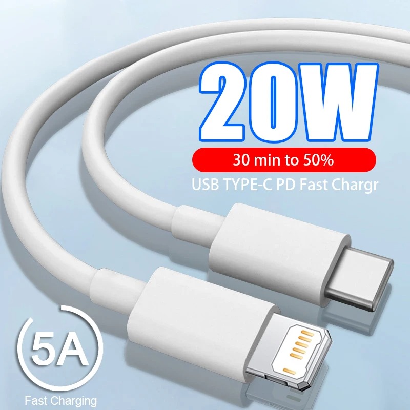 Original Quality 1M iPhone 20W Cable | USB-C PD Charging Cable | Fast Charging Cable for iPhone | C type to 8-Pin Connector Cable for iPhone | Type C to 8-Pin Connector Cable Compatible for iPhone 8/ X/ 11/ 12/ 13/ 14 / Pro Max/ iOS Devices price in Pakistan