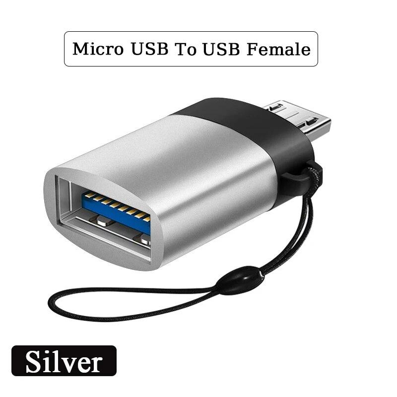 Micro OTG Adapter, Micro USB Male to USB-A Female Andriod OTG Adapter Compatible with Samsung S7 S6, OTG Micro Devices, Flash Drive, Keyboard (Black)