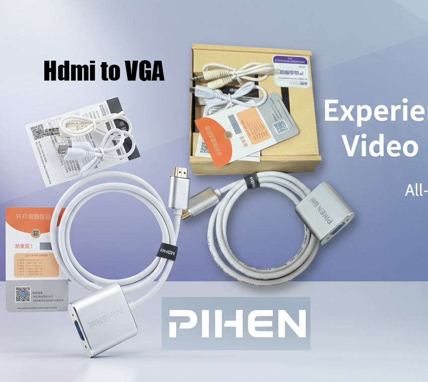 1080P HDMI to VGA Adapter Converter With Audio HDMI2VGA Cable For PC Laptop TV Box Computer Display Projector