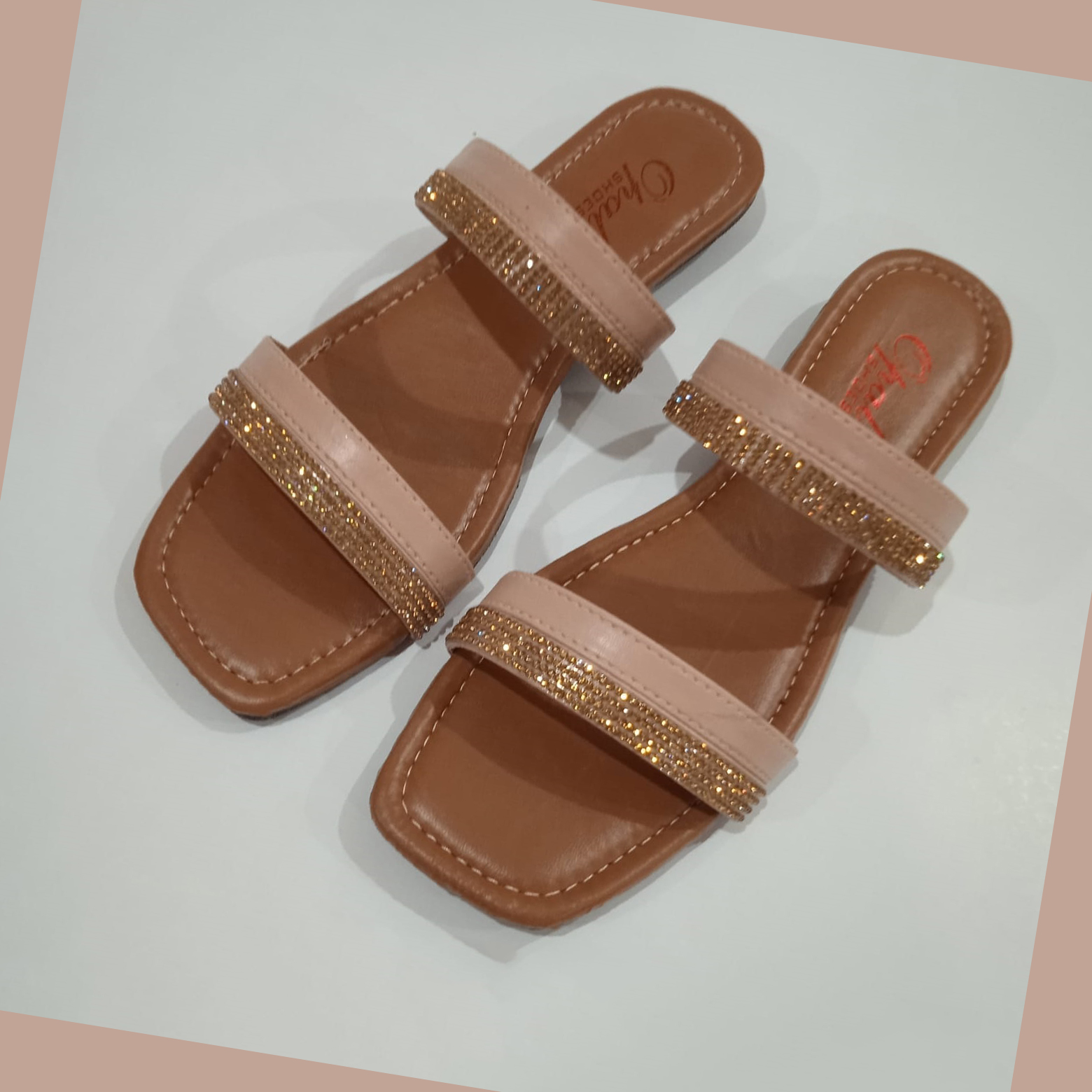 Ladies flat hot sale chappal design