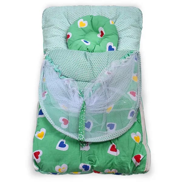 Gift For New Born Baby Carry Nest - Portable Infant Sleeping Bag With Foldable Anti Mosquito Net & Pillow