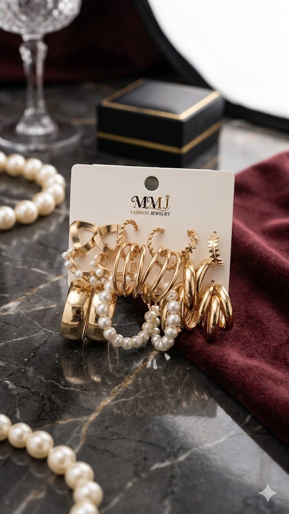 Pack Of 12 - Earrings Tops Fashion Women trendy stylish girls EarringE-5642