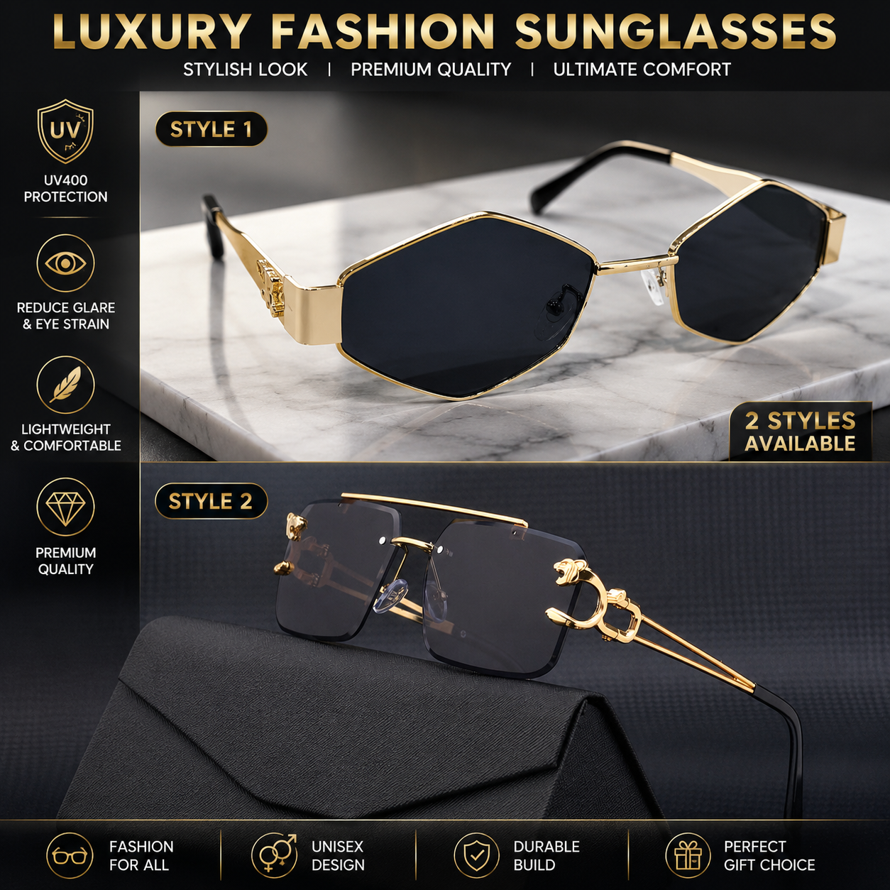 Classic Oval Sunglasses – Stylish Vintage Vibe with UV400 Lenses
