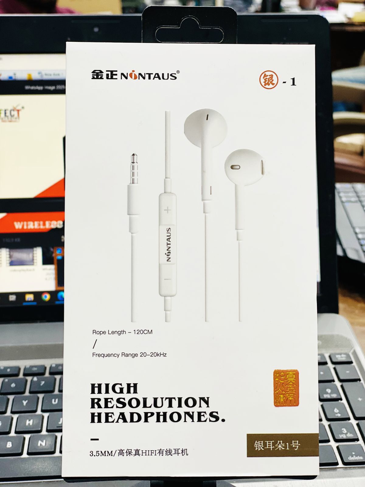 NINTAUS Handsfree 100% Original Wire Handsfree High Quality Bass & Clear Sound With Microphone & Volume Button 3.5mm Pin Imported - Earphones - Headphones - Handfree