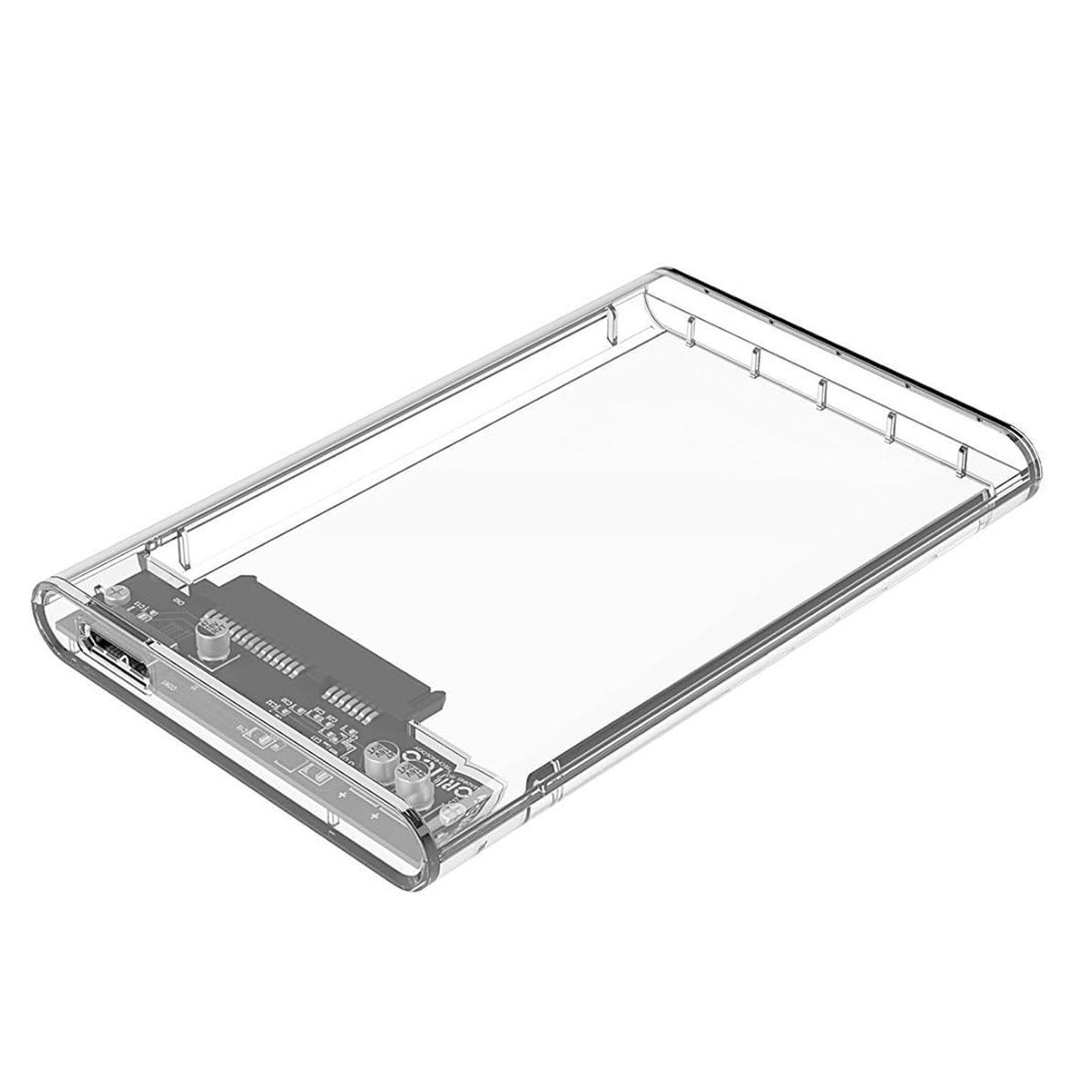 Speed-X HD-2025U3 2.5-Inch External Hard Drive Enclosure with USB 3.0 Interface, Transparent Crystal Case for SATA HDD