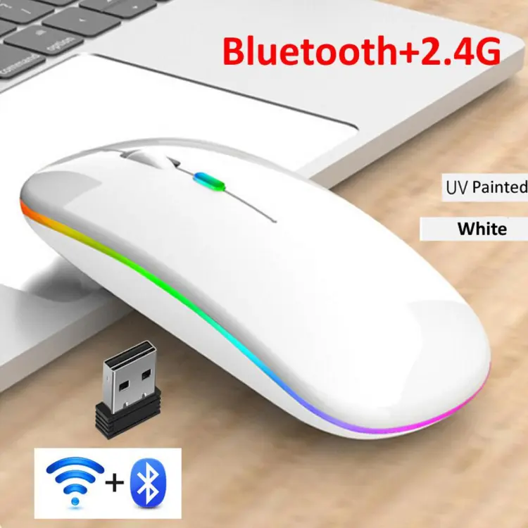 Wireless Mouse Bluetooth RGB Rechargeable Mouse Wireless Computer Silent  Mause LED Backlit Ergonomic Gaming Mouse For Laptop PC