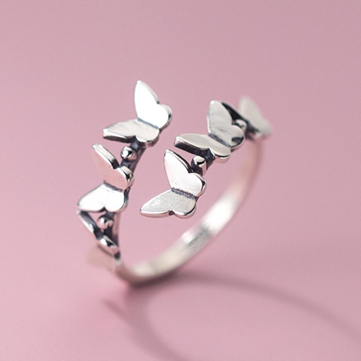 Korean Fashion 925 Sterling Silver Openwork Engagement Finger Rings for Women Jewelry