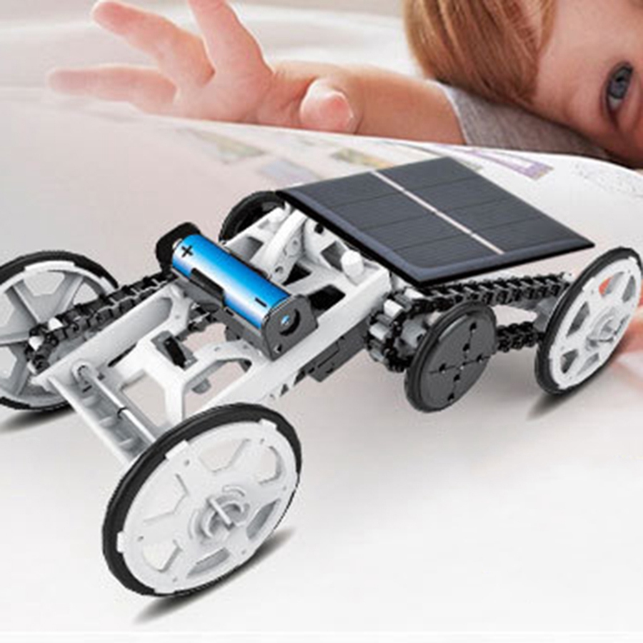 Diy Solar Climbing Vehicle Science Four-wheel Drive Car Building Block 