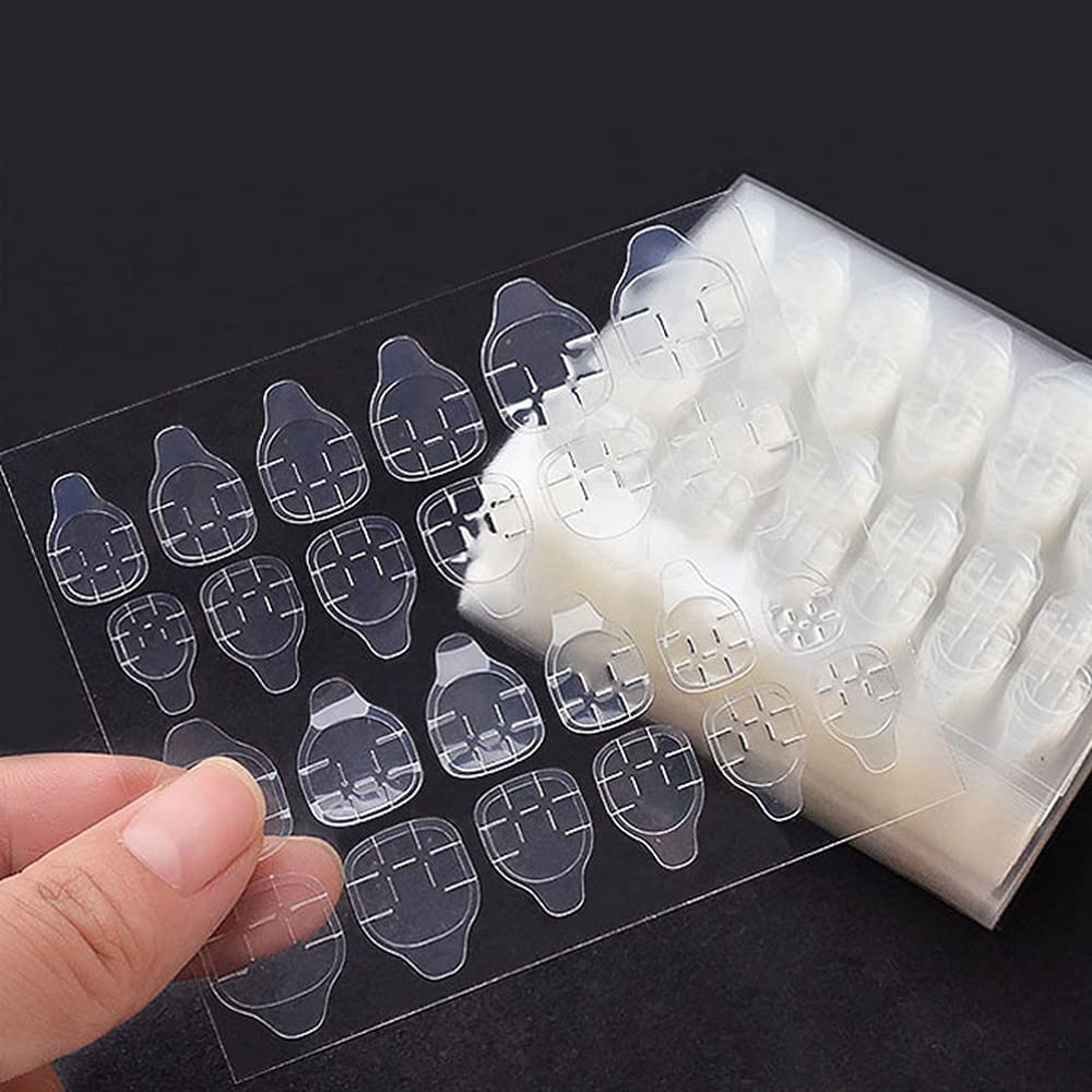 240pcs / 10 Sheets Fake Nails Nail Jelly Glue Double Sided False Nail Art Adhesive Tape Glue Sticker Fake Nail Glue Super Viscous Artificial Nails Glue