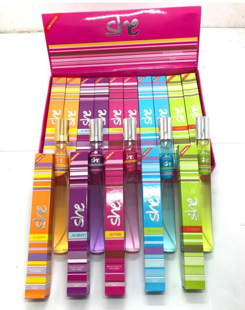 PACK OF 4 SHE Pen Pocket Perfume-35ml, EAU DE Fragrance/NATURAL SPRAY for Women of ALL AGES, Cool & lightweight portable easily carriable pocket size perfume, FANTASTIC Fragrance, Pencil Perfume