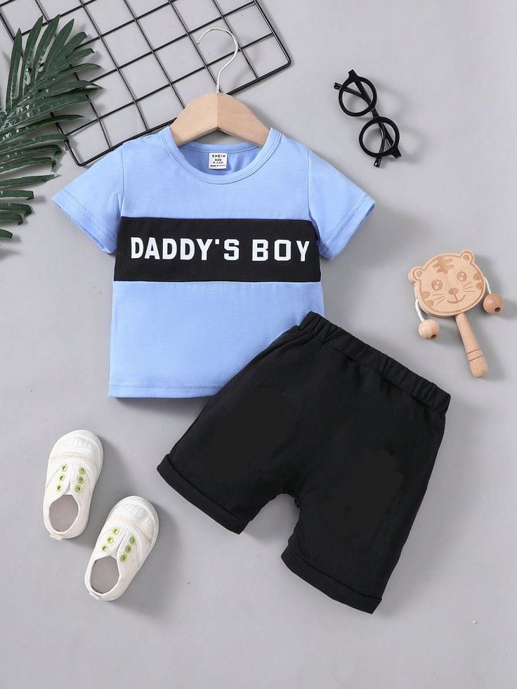 T-shirt And Shorts Pant For kids Baby Boys And Baby Girls Round Neck Short Sleeves Tee Tops Clothes Set's Dresses Outfit Fajar Stock