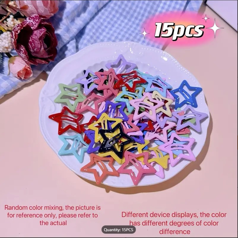 Colorful Star-Shaped BB Barrettes Hair Clips 20/40 pcs Set for Girls - Lovely Kids Hair Accessories