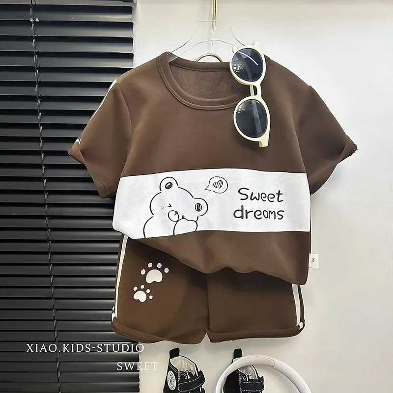 Kids T-Shirt and Short Pant Set for Baby Boys & Girls | Round Neck, Short Sleeves Tee Tops Clothes Outfit Dresses