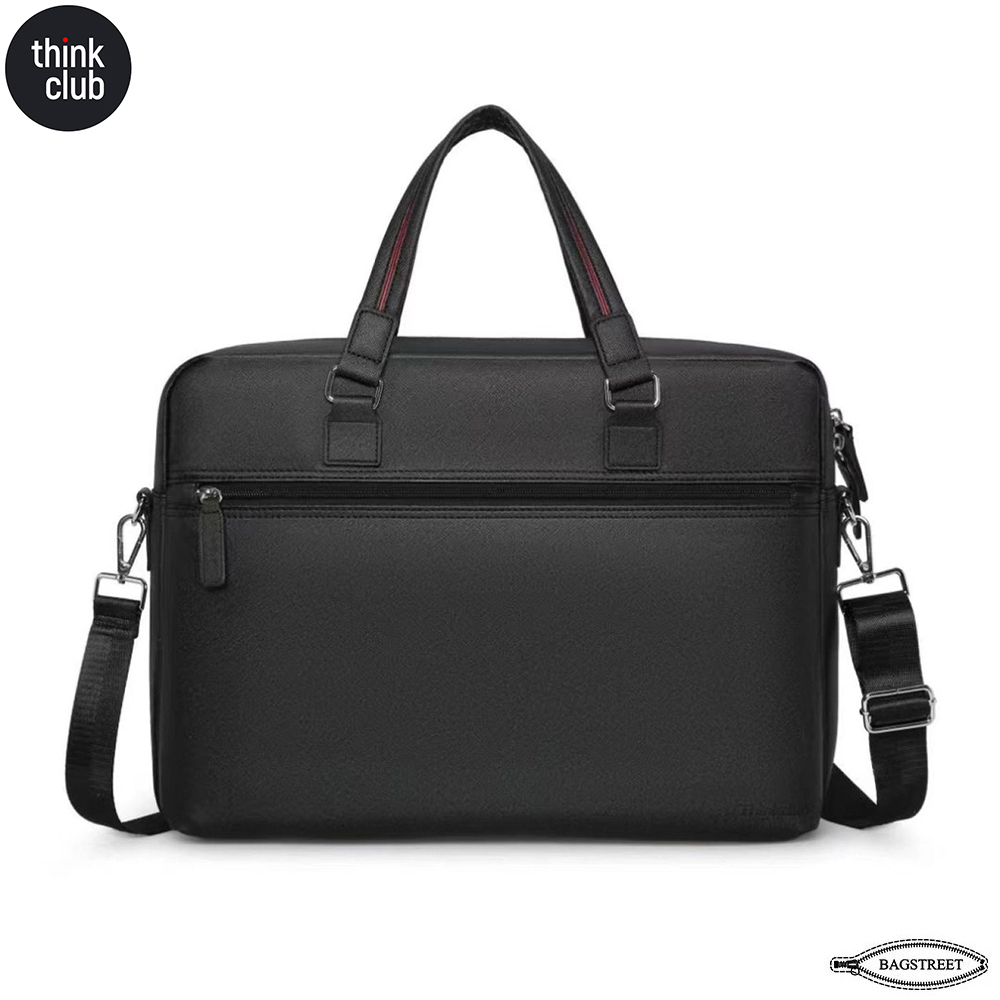 Thinkclub 15.6 Inch Business Laptop Briefcase | Waterproof & Shockproof Office Laptop Bag with Shoulder Strap & Trolley Belt | Professional Document & Travel Bag for Men & Women – Black