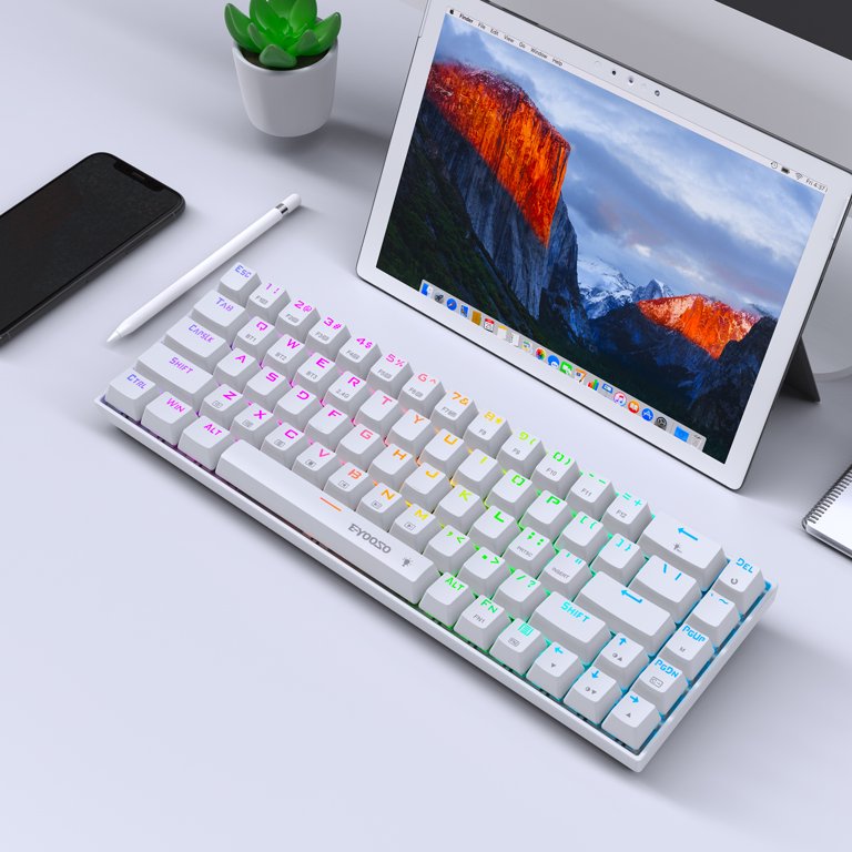 E-YOOSO Z-686 Tri-Mode Wireless 65% Mechanical Gaming Keyboard White RGB 68 Keys Hot Swappable Red Switches 16 05723686897cc6223a8e80930577ad2f