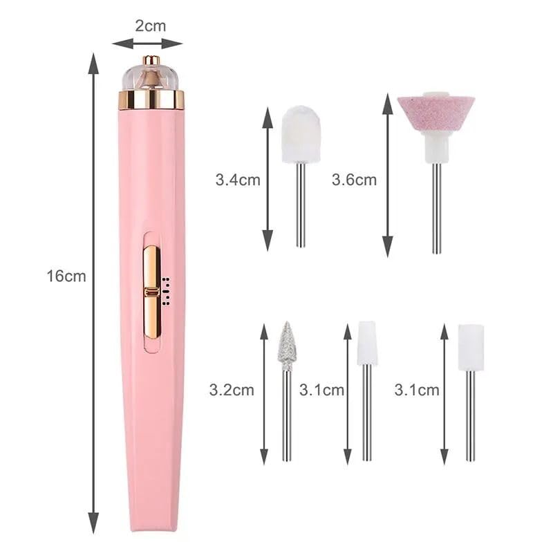 Abu Turab (أبو تراب)Electric Nail Drill Sander Machine Manicure Pen Gel Polish Remove Pedicure Tools USB With LED Light Nail Art Equipment Set And Rechargeable Premium Quality