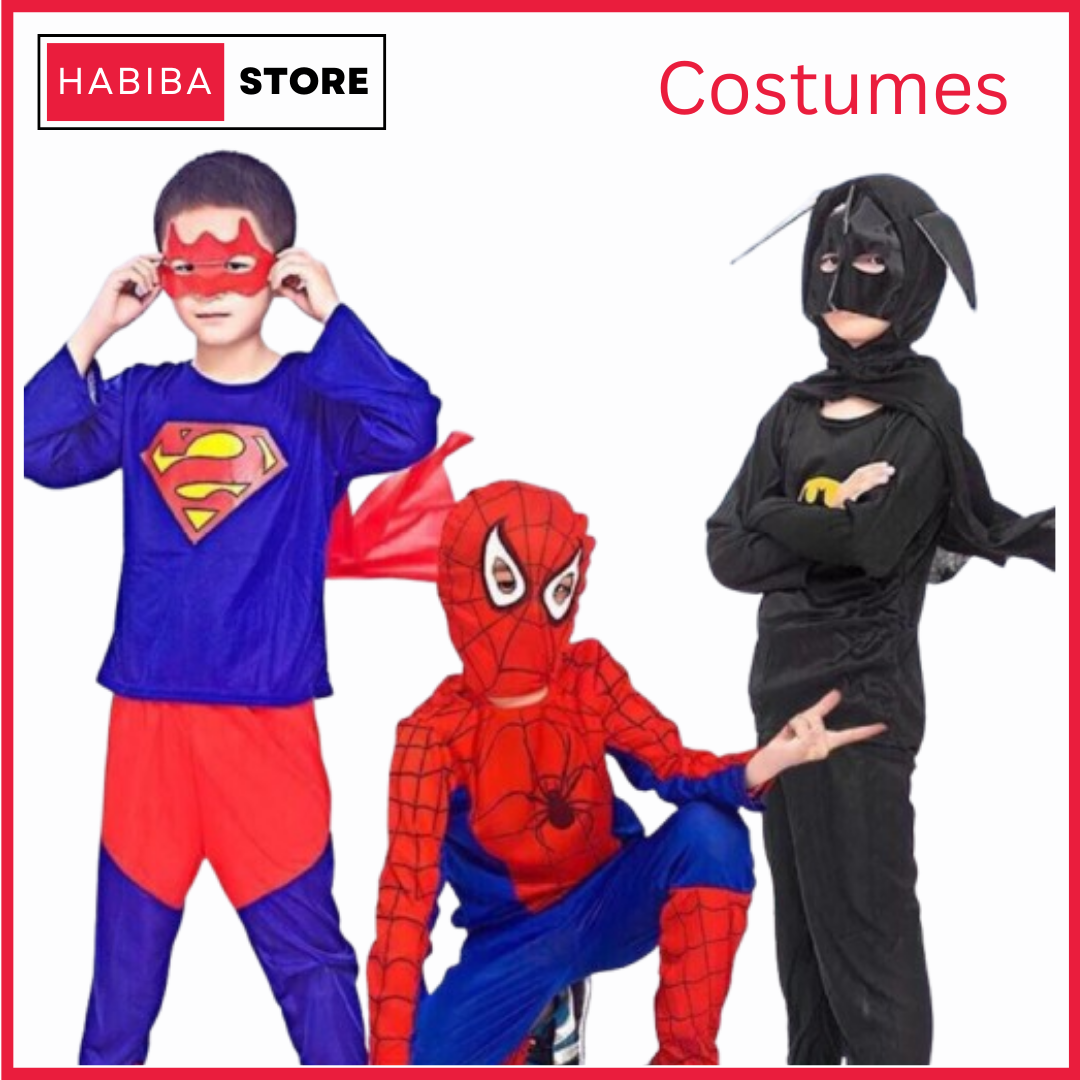 Spiderman Costume for Kids - Spiderman Batman Superman Characters Costumes for Kids 2 - 12 Years Best Quality Costume