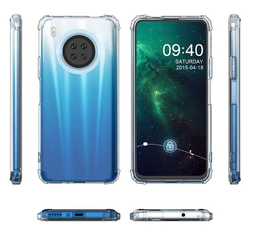 For HUAWEI Y9a AIRBAG Soft Shockproof Transparent Clear View Back Cover