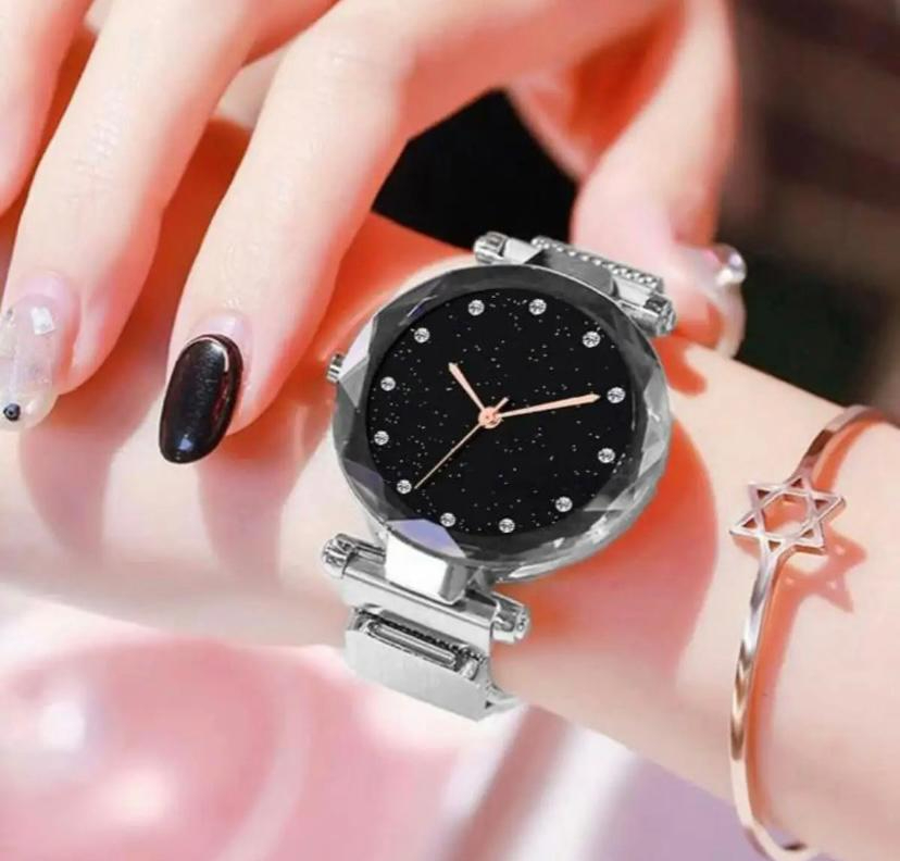 Watch For Women Stainless Steel Magnet Strap Watch For Girls