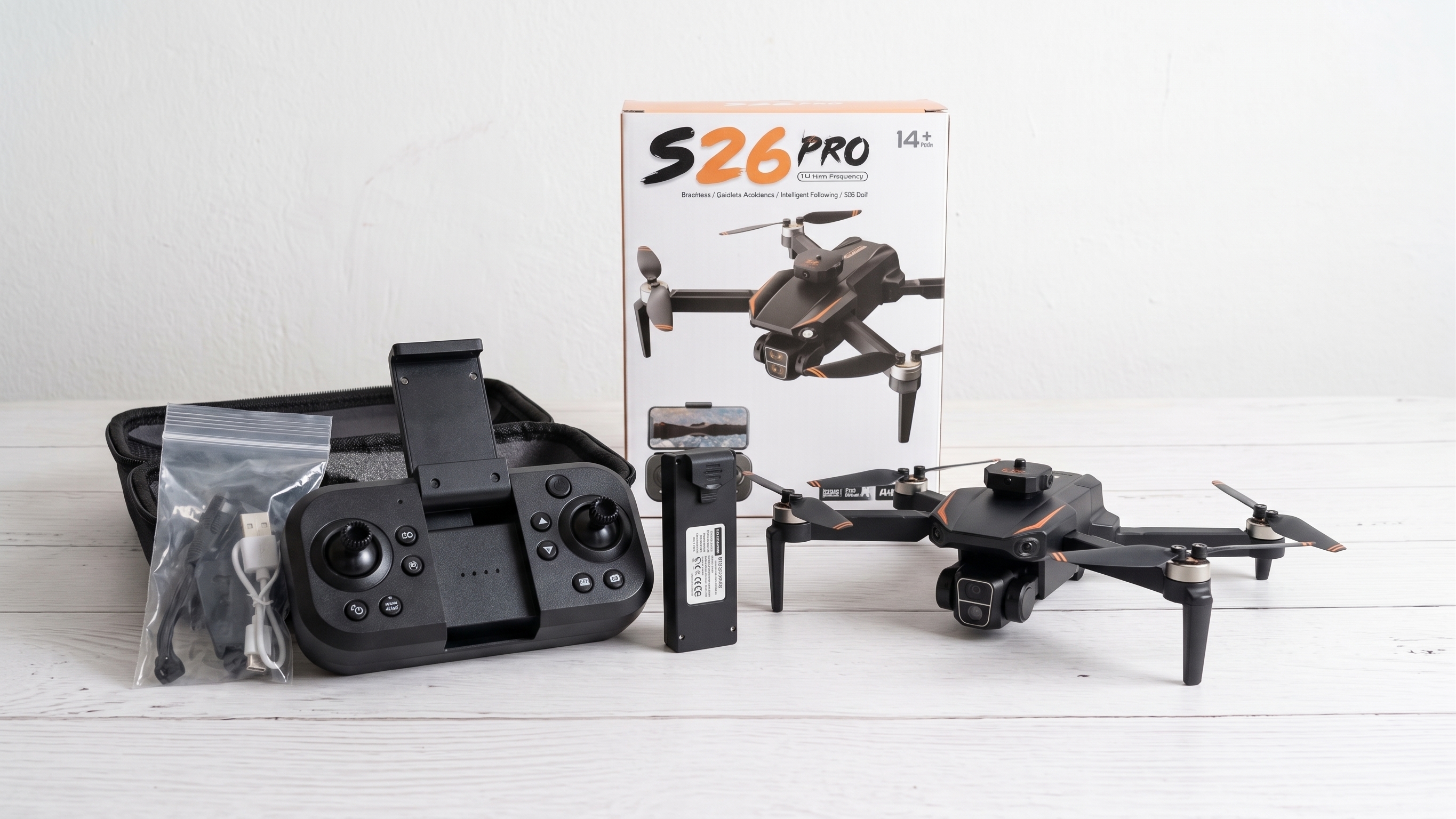 S26 Pro Drone with Dual Camera – Foldable WiFi FPV RC Quadcopter | 360 Laser Obstacle Avoidance| Brushless Motor Drone