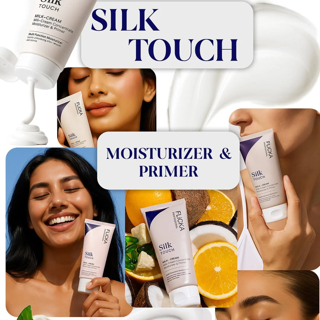FLIKA Professional Silk Touch Milk Cream Moisturizing Makeup Primer & Brightening Face Cream for Smooth, Soft & Radiant Skin