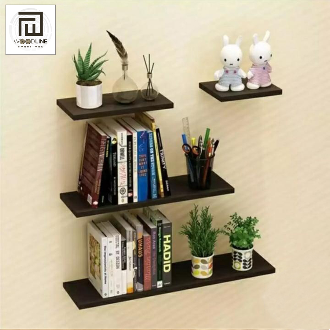 4 PCS Wall Floating Shelf Set DIY Mount Storage Book Display Rack