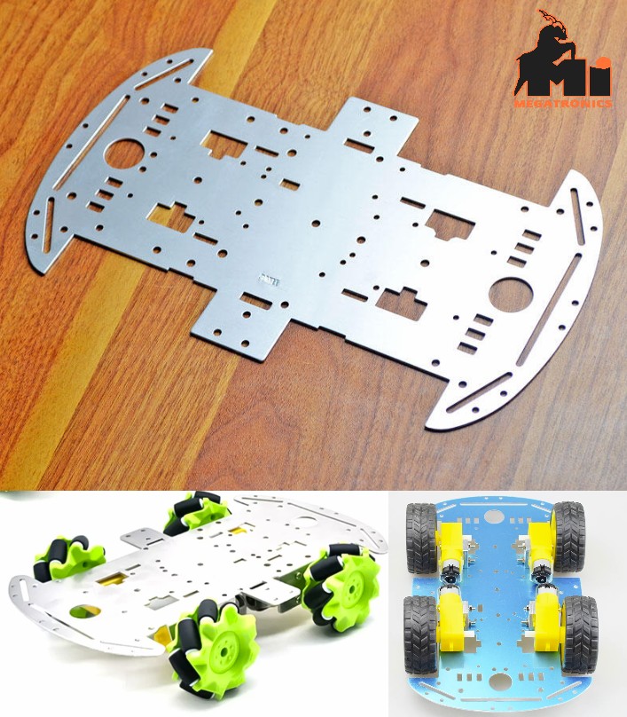 Aluminum Smart Car Chassis 4WD Base Plate Robot Car 1.5mm thick Arduino Chassis