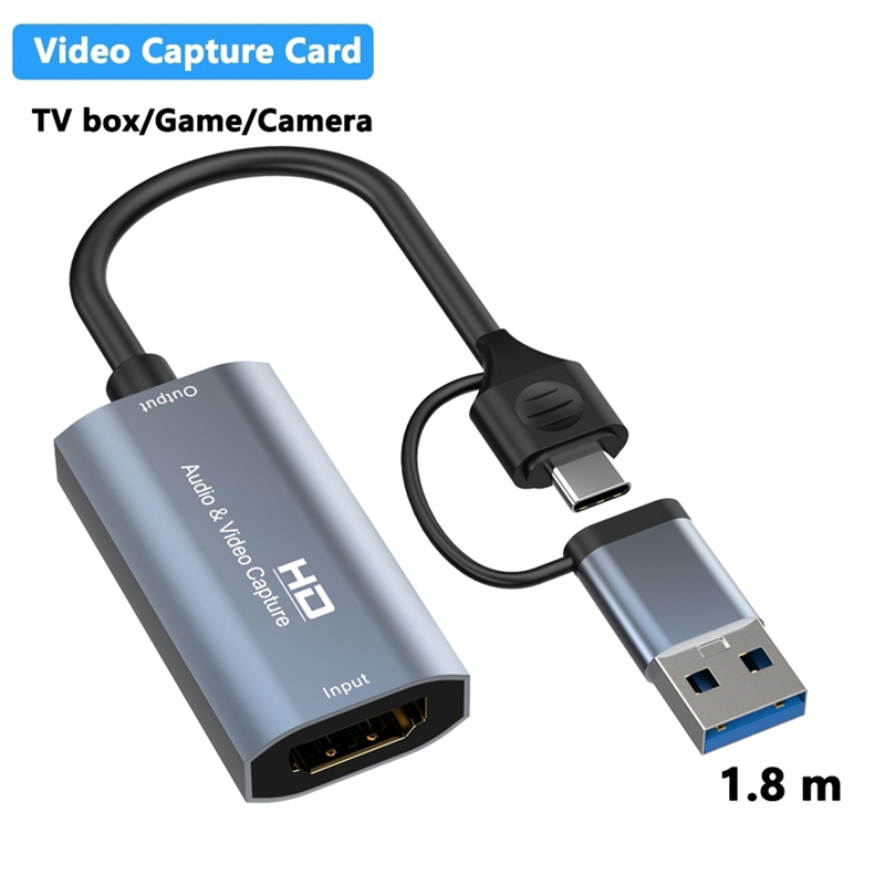 4K to TypeC+USB Video Capture Card Live Audio Video 4K