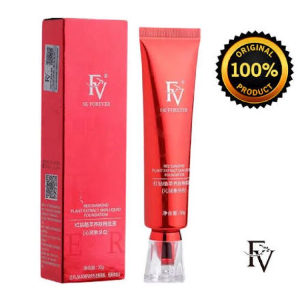 FV Foundation Tube China Red Original (Ivory) Oil Absorb Liquid Foundation Best Tube Foundation Full Coverage Base 30g ( Original )