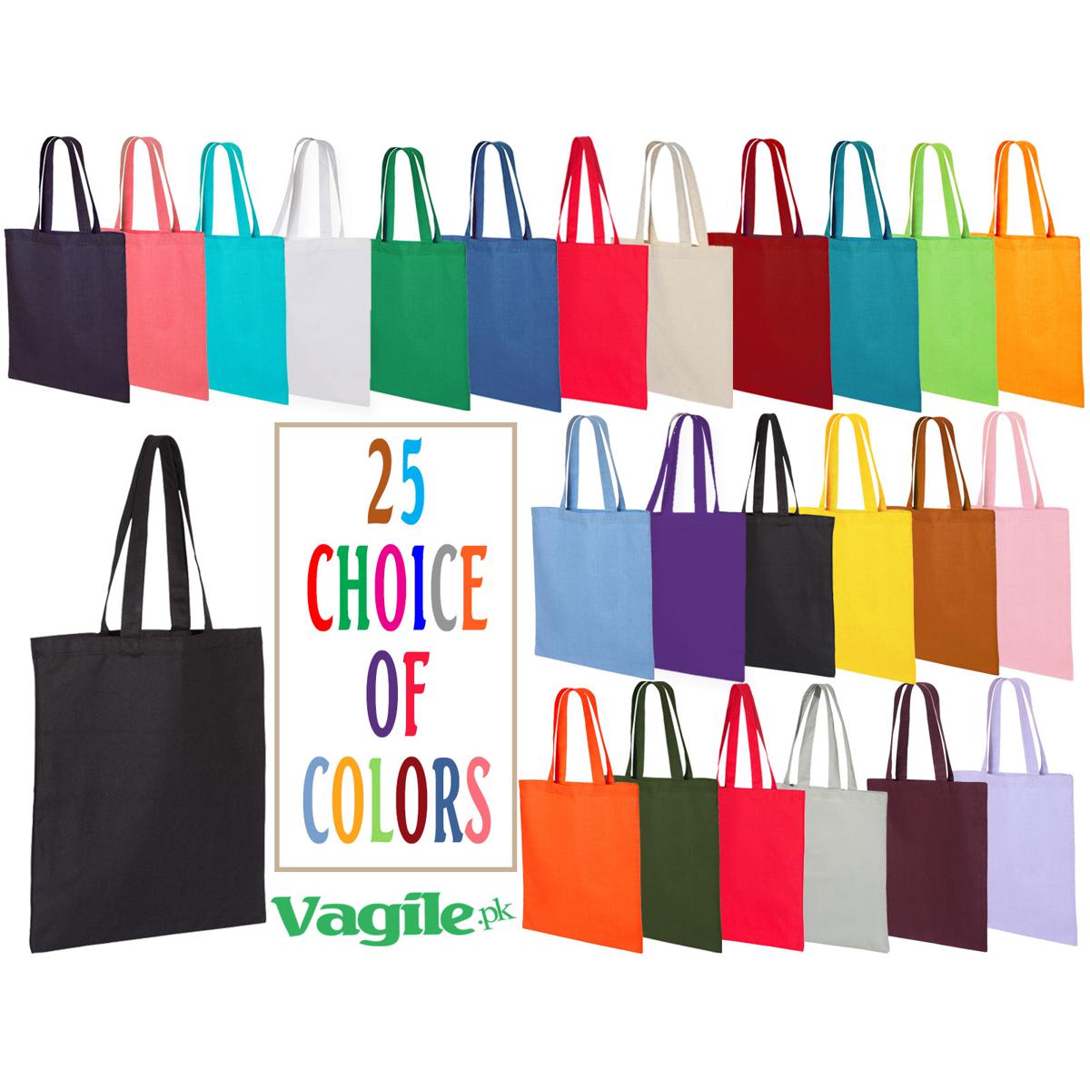 Vagile Cotton Tote shopping Bags Plain Eco Friendly 38cm x 42cm quality craft party Bags for Girls