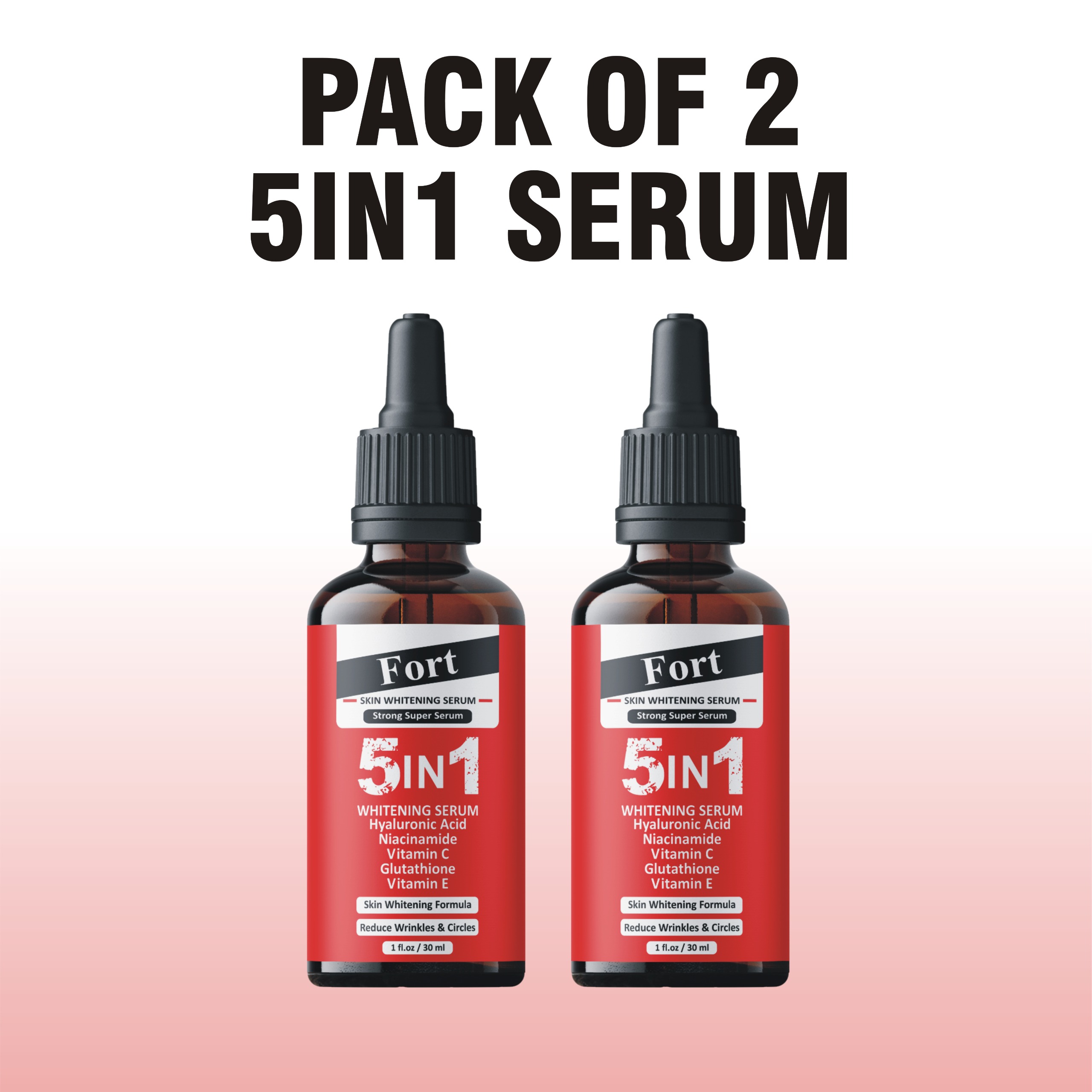 FORT 5IN1 Whitening Serum | Brighten Skin Tone, Removes Dead Skin Whitening Serum | 30ML