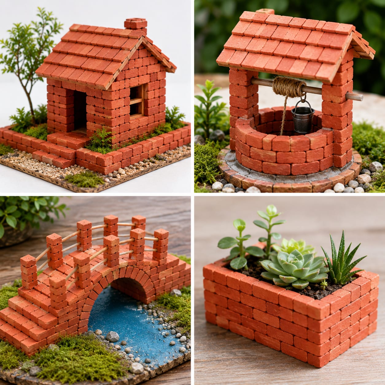 400 PCS Mini Clay Bricks | Handmade Mini Red Bricks for Doll House, Miniature Construction & Architectural Models | DIY Crafts, School Projects & Model Building